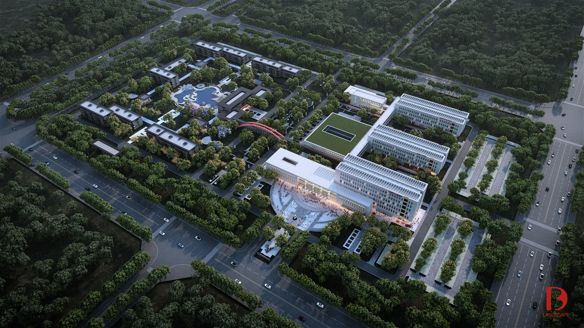 LUMION 10 高级商业渲染实战教程案例二【大型公建场景源文件】