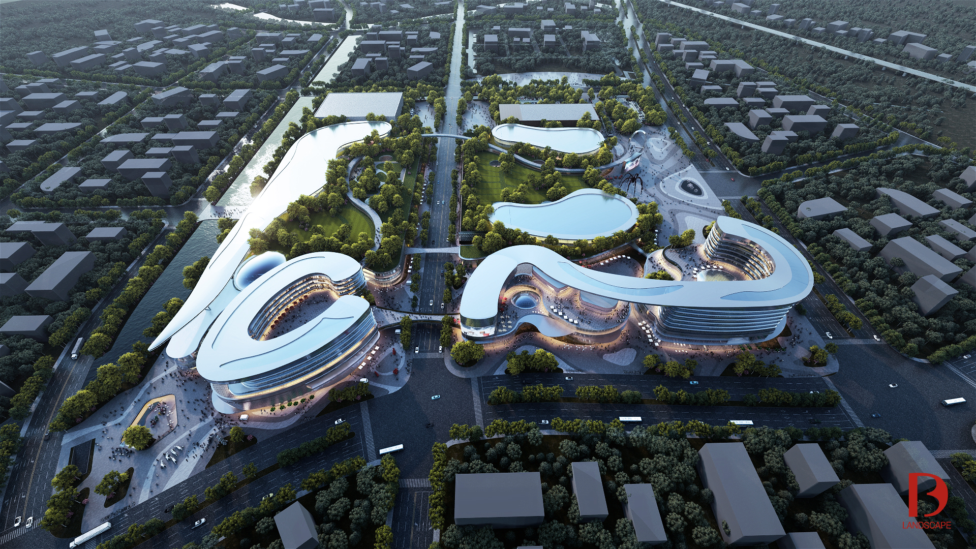 LUMION 10 高级商业渲染实战教程案例三【大型商业购物中心建筑场景源文件】